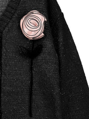 MONNALISA FLOWER APPLIQUE CARDIGAN