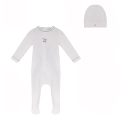 BUBANI 2PC EYELET CHERRY COLLECTION FOOTIE WITH HAT SET