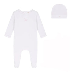 BUBANI 2PC EYELET COLLECTION FOOTIE WITH HAT SETF