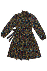 ZAIKAMOYA TAYLOR FLOWER PRINT DRESS