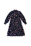 ZAIKAMOYA RILEY TIERED NECK TIE FLOWER PRINT DRESS