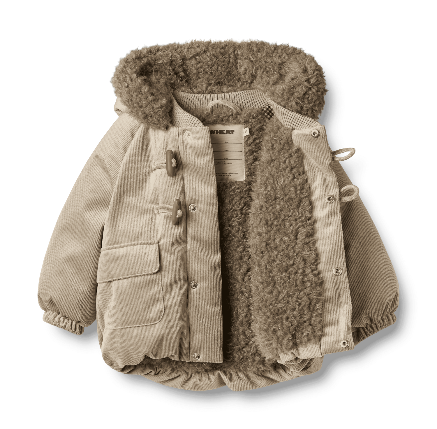 WHEAT BILLO CORDUROY  TOGGLE BUTTON PUFFER  JACKET