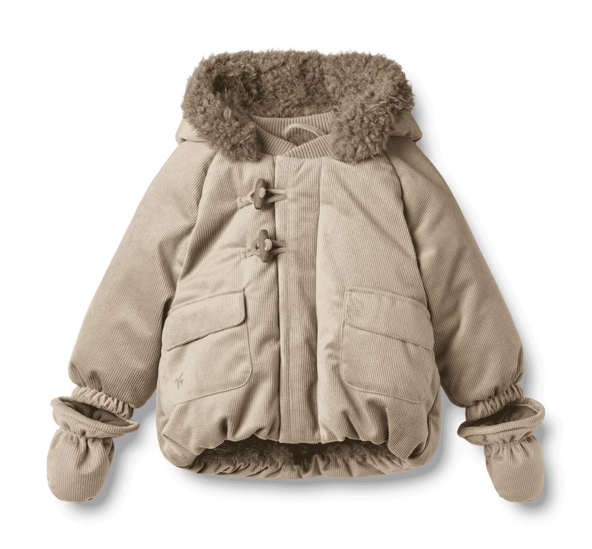 WHEAT BILLO CORDUROY  TOGGLE BUTTON PUFFER  JACKET