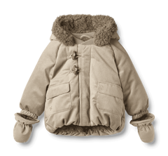 WHEAT BILLO CORDUROY  TOGGLE BUTTON PUFFER  JACKET
