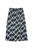 ZAIKAMOYA SKYLAR MIDI PLEATED PLAID SKIRT