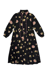 ZAIKAMOYA THELMA TIE NECK FLOWER PRINT DRESS