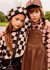 LITTLE PARNI CROPPED ARGYLE SWEATSHIRT