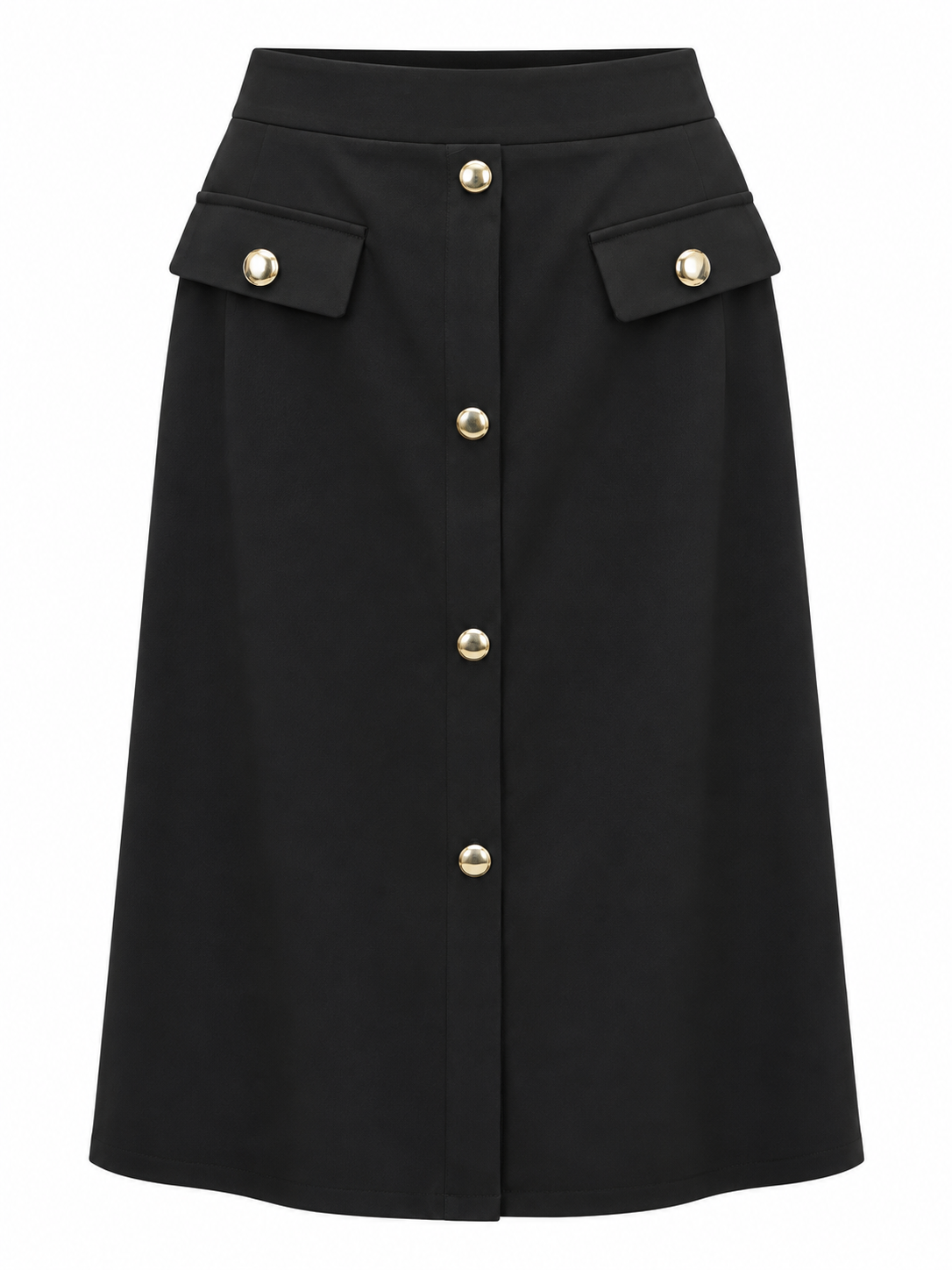 FUN FUN GOLD BUTTON POCKET SKIRT