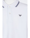 EMPORIO ARMANI ESSENTIAL LOGO POLO WITH STRIPED BY COLLAR AND SLEEVE