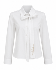 RED QUEEN BOW DETAIL BLOUSE