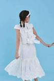 MIMISOL SCALLOPED EMBROIDERED TOP