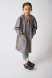 LOUD APPAREL "WISH"BUTTON FRONT SHIRRED CHECKED DRESS