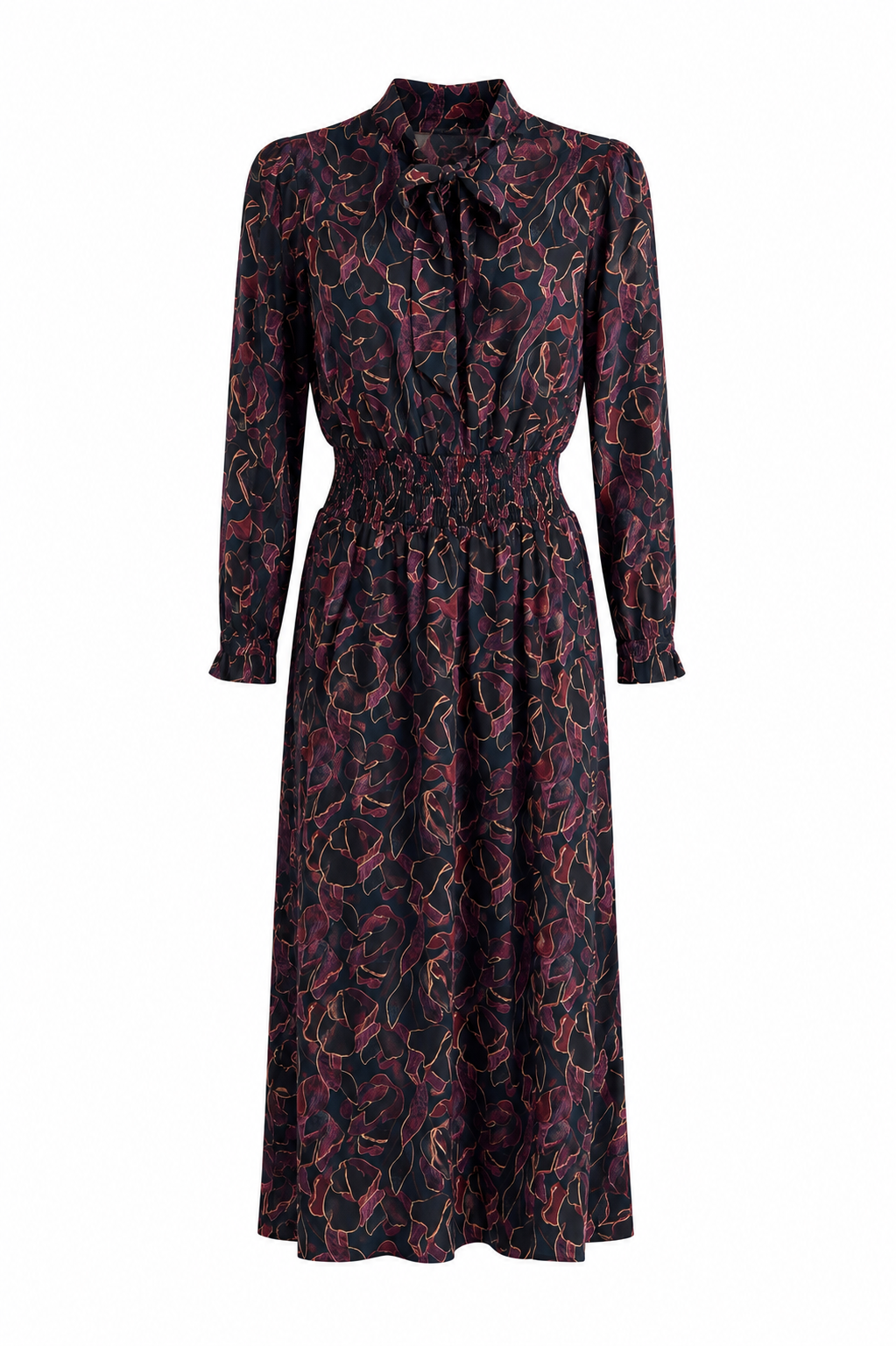 GOLD THREAD PRINT DRESS