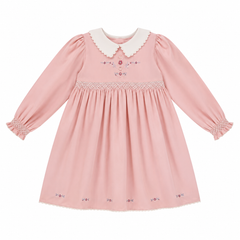 BEBE ORGANIC MARGOT COLLARED SMOCKED DRESS