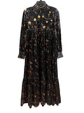 LONE FEATHER FLORAL PRINT ROBE