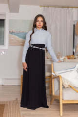 LA NINA 2PC TEEN CROPPED TIE SHIRT WITH MAXI
