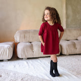 MINI P TEXTURED YOKE KNIT DRESS