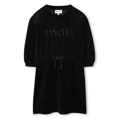 SONIA RYKIEL 3/4 SLEEVE VELEVET DRESS WITH ''SR LOGO