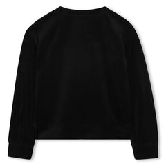 SONIA RYKIEL SR LOGO CREWNECK VELVET SWEATSHIRT