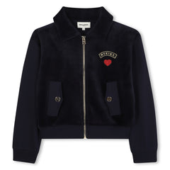 SONIA RYKIEL ZIP UP COLLAR JACKET WITH LOGO "RYKIEL <3"