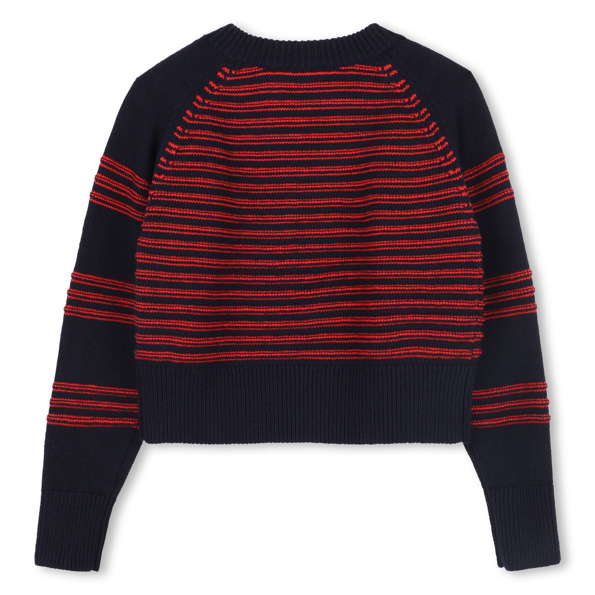SONIA RYKIEL KNIT STRIPED SWEATER WITH GOLD BUTTONS
