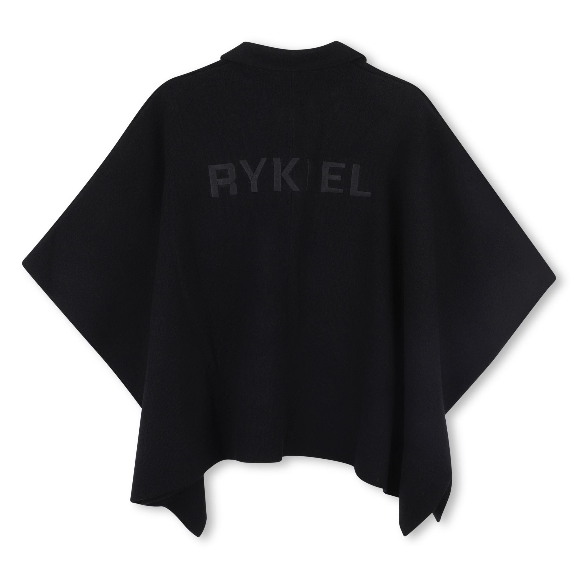 SONIA RYKIEL KNIT COLLAR "RYKIEL LOGO ON BACK CAPE WITH GOLD BUTTONS