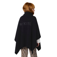 SONIA RYKIEL KNIT COLLAR "RYKIEL LOGO ON BACK CAPE WITH GOLD BUTTONS