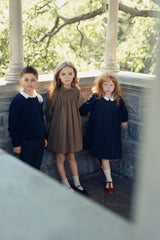 COTTIER ELEANOR PETER PAN COLLAR PLEATS DRESS