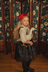 PIP+PIO 2PC ORGANZA FRILL BLOUSE WITH TIERED JUMPER