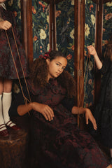 PIP+PIO OVERSIZED COLLAR BROCADE DRESS