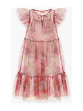 IMPERIAL FLOWER PRINT FLUTTER SLEEVE ORGANZA DRESS