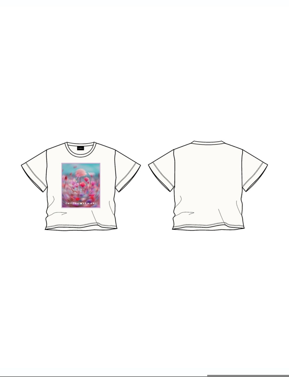 EMPORIO ARMANI SHORT SLEEVE FLOWER GARPHIC TSHIRT
