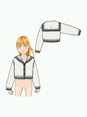 EMPORIO ARMANI FLAP COLLAR WITH LOGO ON BACK KNIT TRIM CARDIGAN