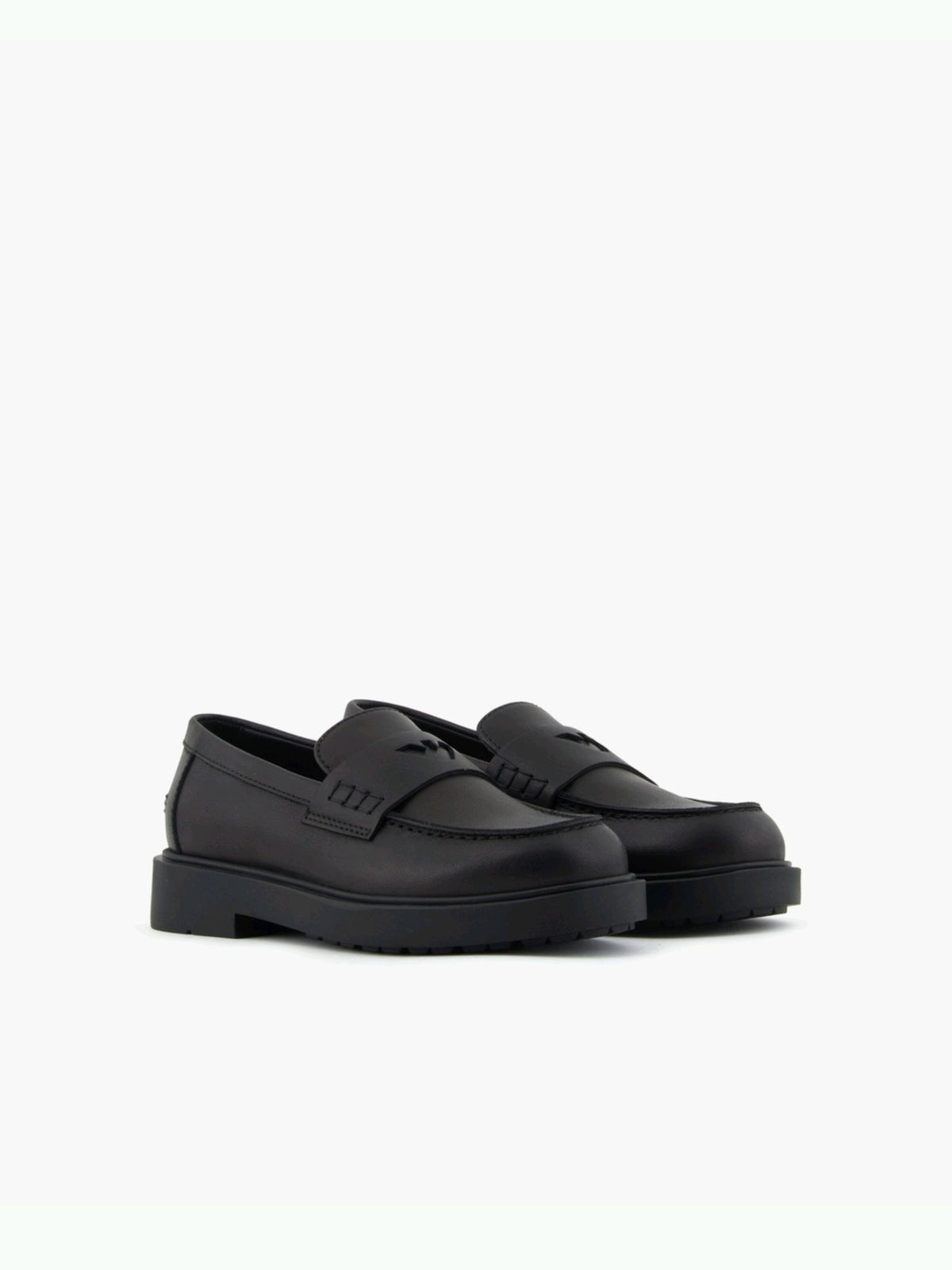 EMPORIO ARMANI LOGO PENNY LOAFEARS