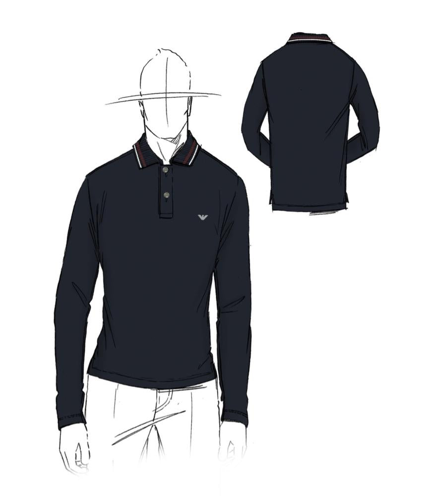EMPORIO ARMANI LONG SLEEVE ESSENTIAL POLO
