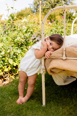 ORANGE DIMANCHE EMBROIDERED ROMPER