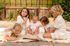 ORANGE DIMANCHE EMBROIDERED ROMPER