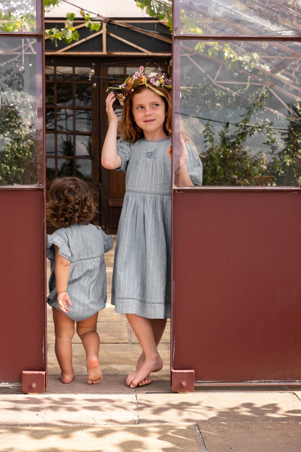 ORANGE DIMANCHE TEXTURED DRESS