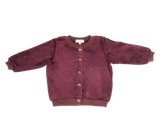 CREW KIDS 2PC VELOUR CARDIGAN WITH RIB OVERALLS SET