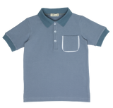 CREW BASICS PIPED POCKET POLO