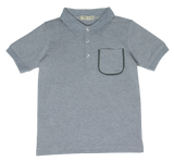 CREW BASICS PIPED POCKET POLO