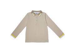 CREW BASICS COLLAR DETAIL LONG SLEEV POLO