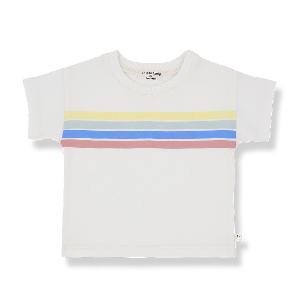 1+ IN THE FAMILY ALAYOR SHORT SLEEVE COLOR STRIPE T-SHIRT