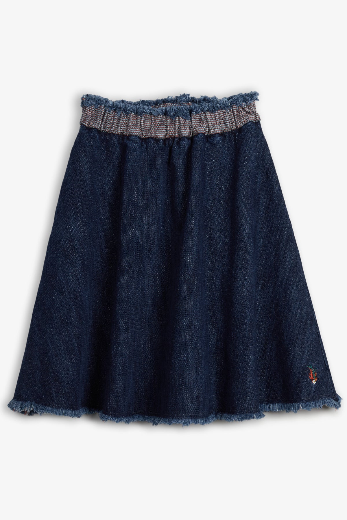 WOLF & RITA WAISTED FRINGES DENIM SKIRT
