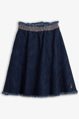 WOLF & RITA WAISTED FRINGES DENIM SKIRT