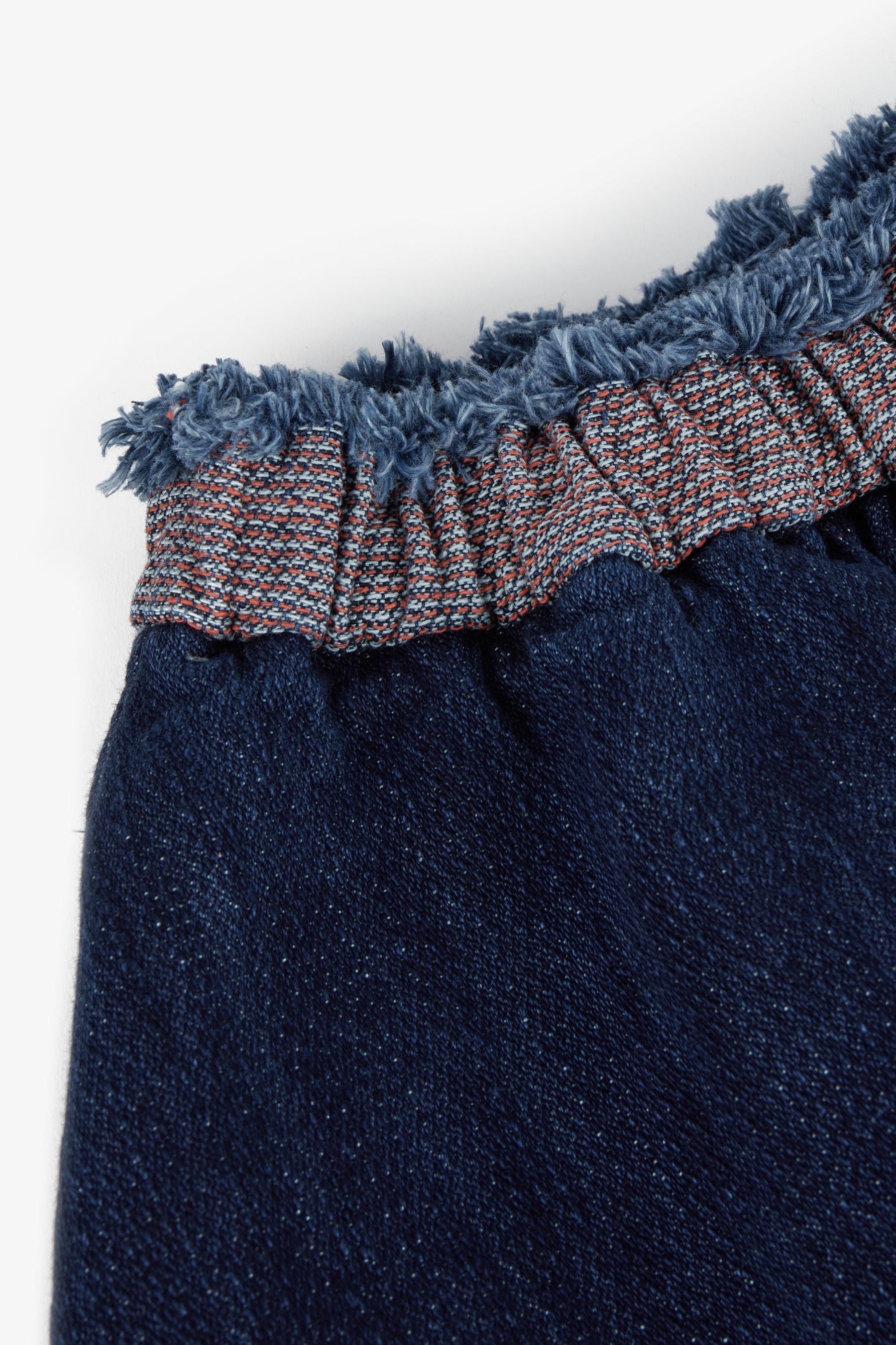 WOLF & RITA WAISTED FRINGES DENIM SKIRT