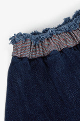 WOLF & RITA WAISTED FRINGES DENIM SKIRT