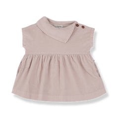 1+ IN THE FAMILY 2PC PETER PAN STYLE ROUNDED COLLAR GATHERED DRESS WITH TIGHTS