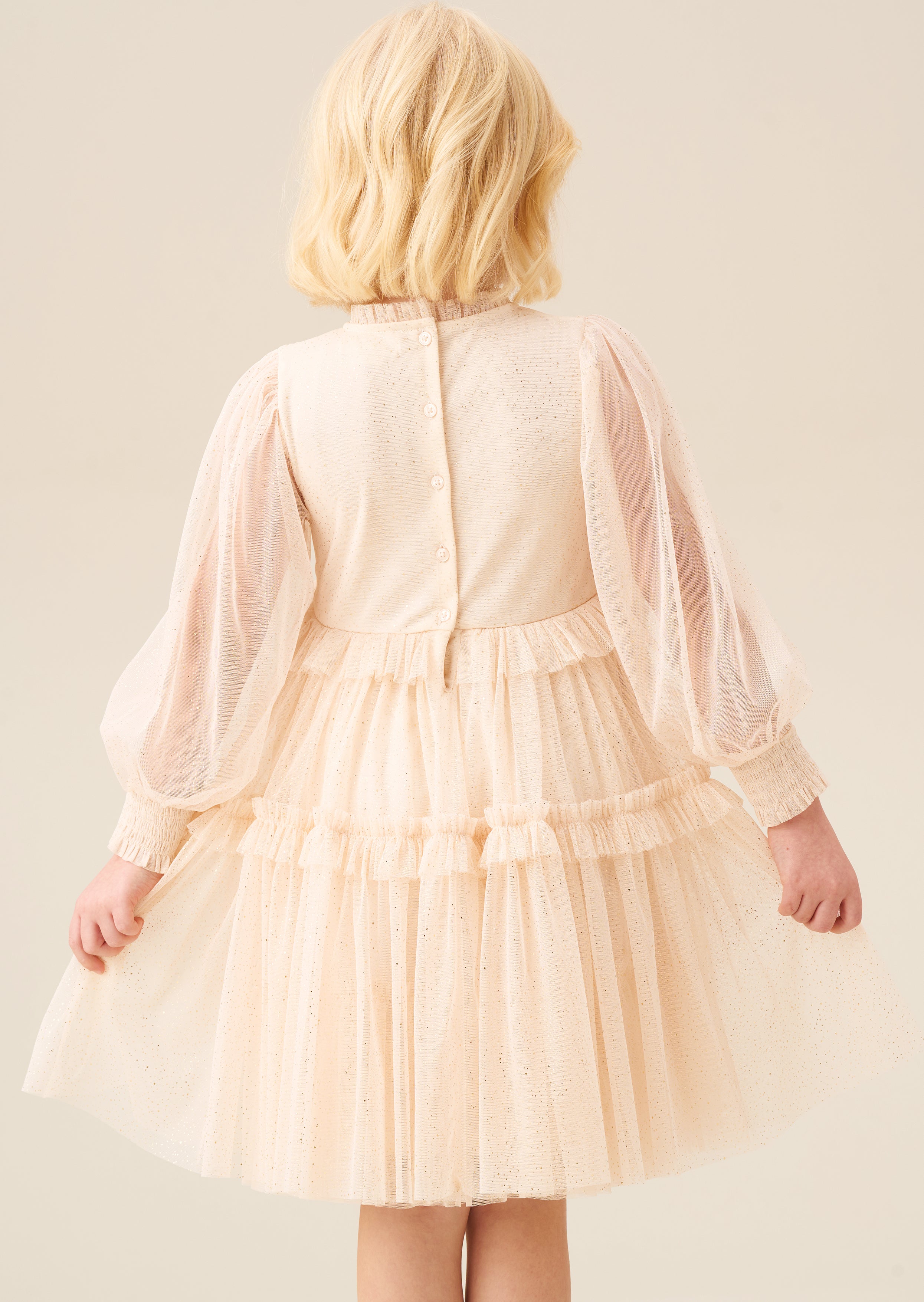 angel & rocket nude reyna embroidered swing dress Girls Embroidered Folk Swing Dress main image 0