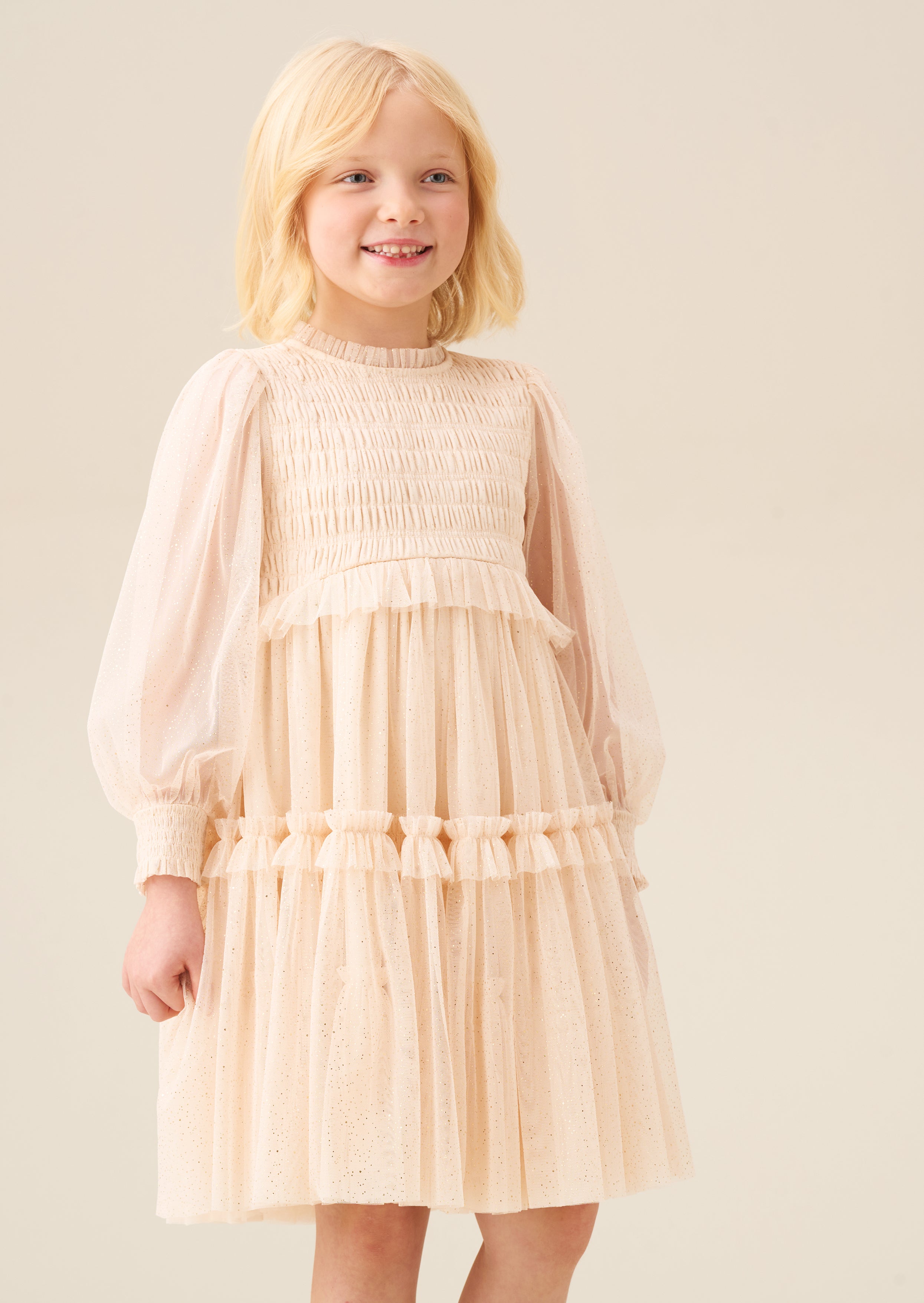 long sleeve smocked dress ANGEL & ROCKET BALLOON SLEEVE SMOCKED DRESS – Little Women Too